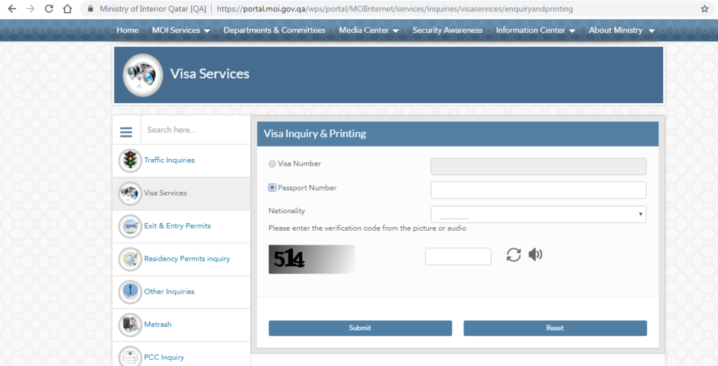 visit visa check in qatar